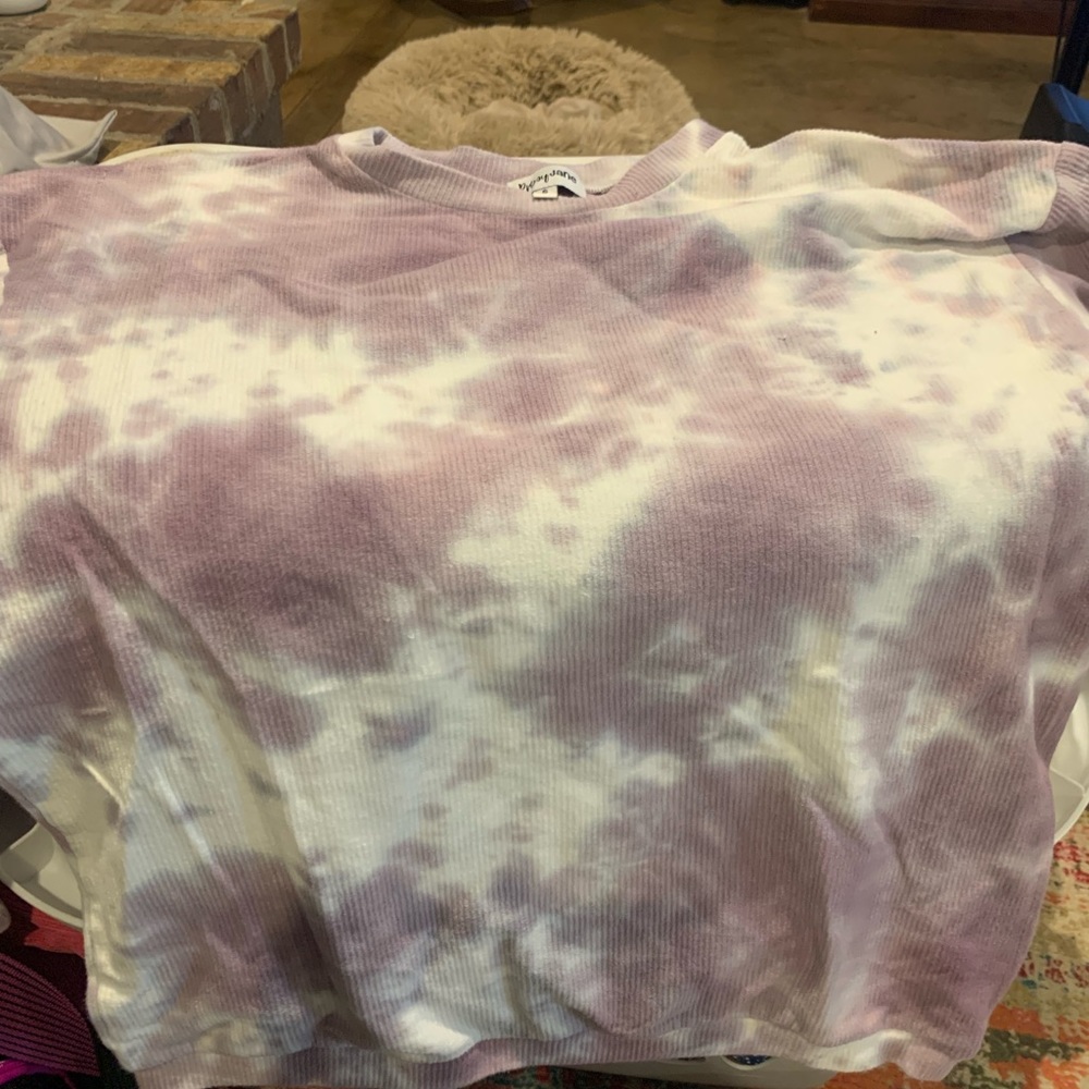Prissy Jane Purple Tye dye long sleeve rubbed sweatshirt